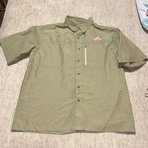 Men's Large Berkley Fishing shirt UPF 20+ green button up collar